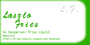 laszlo fries business card